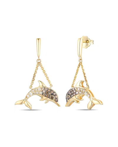 LE VIAN LE VIAN® DOLPHIN 14K 0.38 CT. TW. DIAMOND EARRINGS