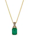 Le Vian Emerald (1 Ct. T.w.), Nude Diamond & Chocolate Diamond Accent 20" Pendant Necklace In 14k Honey Gold In Gold