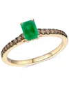 Le Vian Emerald (1/3 Ct. T.w.) & Chocolate Diamond (1/5 Ct. T.w.) Ring In 14k Honey Gold In Green
