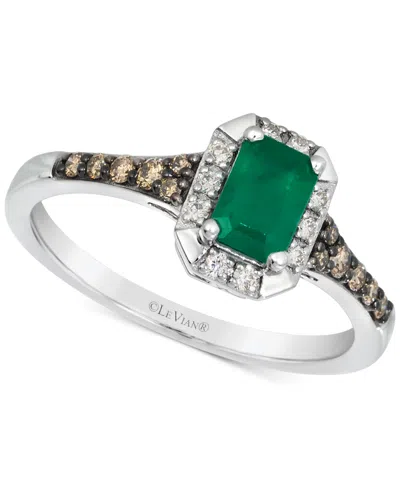 Le Vian Emerald (1/3 Ct. T.w.), Nude Diamond (1/20 Ct. T.w.) & Chocolate Diamond (1/6 Ct. T.w.) Ring In 14k  In Metallic
