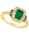 Le Vian Emerald (3/4 Ct. T.w.), Chocolate Diamond (1/5 Ct. T.w.) & Nude Diamond (1/4 Ct. T.w.) Ring In 14k H In Gold