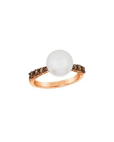 Le Vian Euphoria Chocolate 14k 0.13 Ct. Tw. Diamond & 10.5mm Pearl Cz Ring