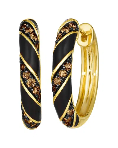 Le Vian Euphoria Chocolate 14k 0.14 Ct. Tw. Diamond & Enamel Earrings In Gold