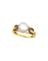 Le Vian Euphoria Chocolate 14k 0.22 Ct. Tw. Diamond & 8.5mm Pearl Cz Ring