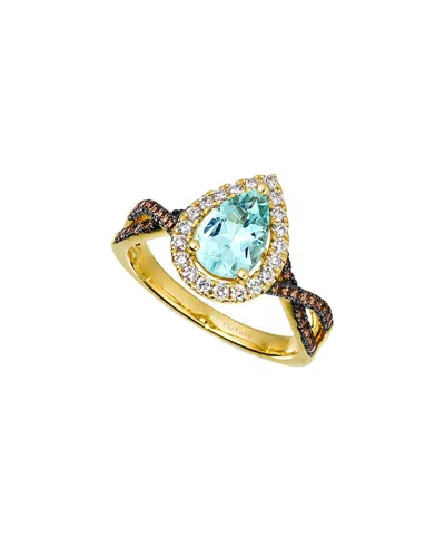 Le Vian ® Euphoria Chocolate 14k 1.08 Ct. Tw. Diamond & Aquamarine Ring In Gold