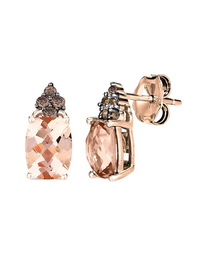 Le Vian ® Euphoria Chocolate 14k 1.46 Ct. Tw. Diamond & Morganite Earrings In Pink