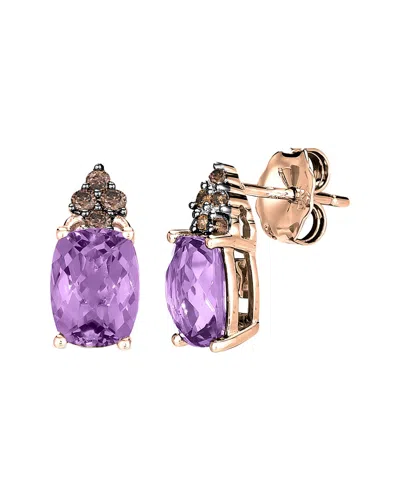 Le Vian Euphoria Chocolate 14k 1.74 Ct. Tw. Diamond & Amethyst Earrings In Gold