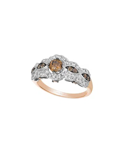 Le Vian Euphoria Chocolate 14k Two -tone 0.18 Ct. Tw. Diamond Ring In Gold