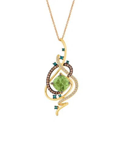 Le Vian ® Exotics 14k Honey Gold 3.96 Ct. Tw. Diamond & Green Amethyst Pendant Necklace