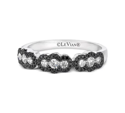 Le Vian Exotics Vanilla Diamond (3/8 Ct. T.w.) & Blackberry Diamond (1/5 Ct. T.w.) Halo Ring In 18k White Go