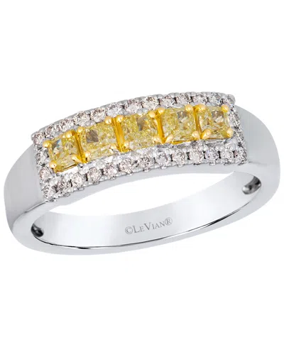 Le Vian Fancy Yellow Diamond (0.50 Ct. T.w.) & Nude Diamond (0.23 Ct. T.w.) Ring In 14k Two-tone Gold In Metallic