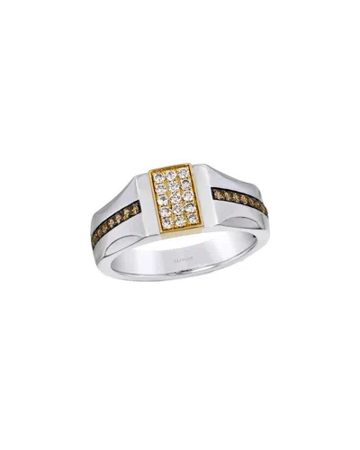 Le Vian For Him 14k Two -tone 0.49 Ct. Tw. Diamond Ring In Metallic
