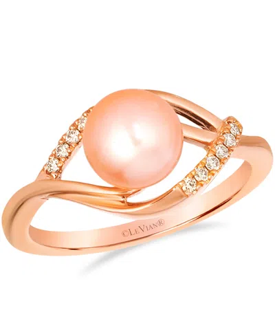 Le Vian Freshwater Pearl (7-8mm) & Nude Diamond (0.08 Ct. T.w.) Ring In 14k Strawberry Gold