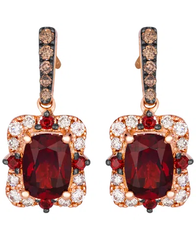 Le Vian Garnet (2-1/20 Ct. T.w.) & Diamond (3/8 Ct. T.w.) Earrings In 14k Strawberry Gold In Neutral