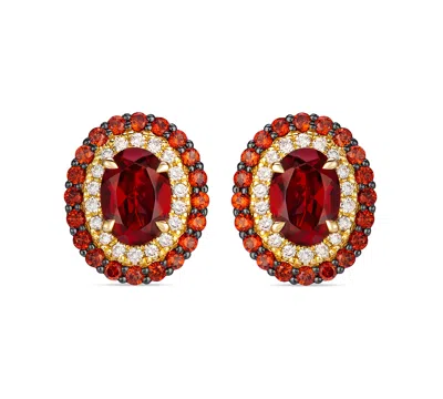 Le Vian Garnet (2.31 Ct. T.w.) & Diamond (0.21 Ct. T.w.) Stud Earrings In 14k Honey Gold In Green