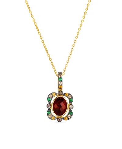 Le Vian Garnet, Citrine, Light Citrine, Tsavorite & Diamond (0.06 Ct. T.w.) Pendant Necklace In 14k Honey Go In Multi