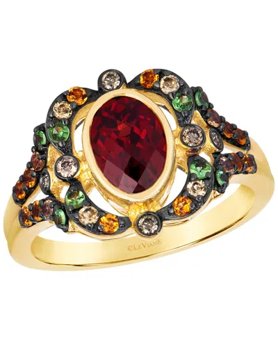 Le Vian Garnet, Citrine, Light Citrine, Tsavorite & Diamond (0.07 Ct. T.w.) Ring In 14k Honey Gold In Multi