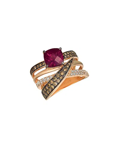 Le Vian ® Gladiator 14k Rose Gold 3.39 Ct. Tw. Diamond & Rhodolite Cocktail Ring