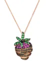 Le Vian Godiva X  Chocolate Covered Strawberry Pendant Necklace Featuring Multi-gemstone (5/8 Ct. T.w In Gold