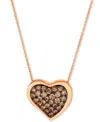 Le Vian Godiva X  Chocolate Ganache Heart Pendant Necklace Featuring Chocolate Diamond (5/8 Ct. T.w.) In Rose Gold