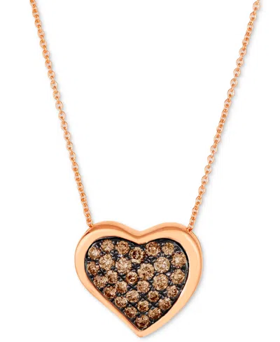 Le Vian Godiva X  Chocolate Ganache Heart Pendant Necklace Featuring Chocolate Diamond (5/8 Ct. T.w.) In Rose Gold