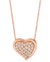 Le Vian Godiva X  Nude Diamond Heart Adjustable 20" Pendant Necklace (3/4 Ct. T.w.) In 14k Rose Gold In Pink