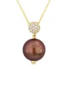 Le Vian Grand Sample Sale 14k Honey Gold 0.11 Ct. Tw. Diamond 10-11mm Pearl Necklace