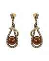 Le Vian Grand Sample Sale 14k Honey Gold 1.44 Ct. Tw. Diamond 8-9mm Pearl Earrings
