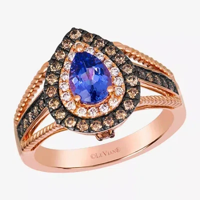 Le Vian Grand Sample Sale (i1 / Champagne) Womens 1/2 Ct. Genuine Blue Tanzanite 14k Rose Gold Pear  In Pink