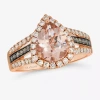 Le Vian Grand Sample Sale Le Vian Ring Featuring Peach Morganite Nude Diamonds Chocolate Diamonds Set In 14k Strawberry Gold In Pink