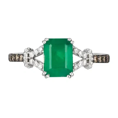 Le Vian Grand Sample Sale Ring Featuring 1 1/5 Ct. Costa Smeralda Emeralds 1/8 Ct. Chocolate Diamonds 1/10 Ct. Nude Diamonds S In Green