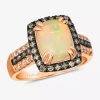 Le Vian Grand Sample Sale Ring Featuring 1 5/8 Ct. Neopolitan Opal 1/3 Ct. Chocolate Diamonds 1/6 Ct. Nude Diamonds Set In 14k In Transparent