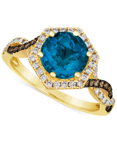 Le Vian Grape Amethyst (1-3/4 Ct. T.w.) & Diamond (3/8 Ct. T.w.) Halo Twist Ring In 14k Rose Gold (also In D