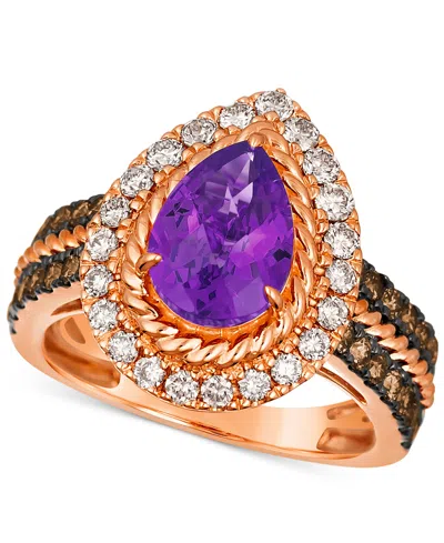 Le Vian Grape Amethyst (1-5/8 Ct. T.w.), Chocolate Diamonds (1/2 Ct. T.w.) & Nude Diamonds (1/2 Ct. T.w.) Pe In No Color