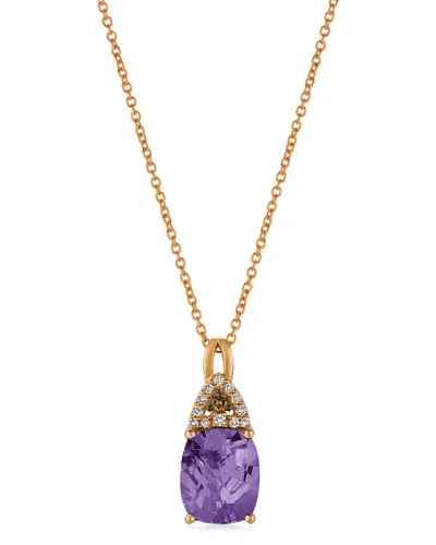 LE VIAN LE VIAN® GRAPE AMETHYST™ 14K ROSE GOLD 2.40 CT. TW. DIAMOND & AMETHYST PENDANT