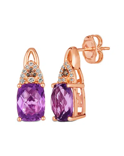 Le Vian ® Grape Amethyst™ 14k Rose Gold 2.60 Ct. Tw. Diamond & Amethyst Earrings In Purple