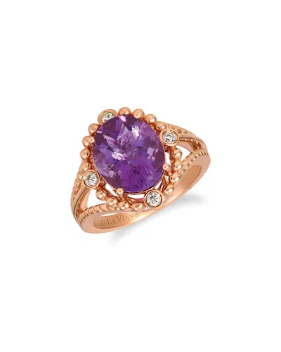 LE VIAN LE VIAN® GRAPE AMETHYST™ 14K ROSE GOLD 3.87 CT. TW. DIAMOND & AMETHYST COCKTAIL RING