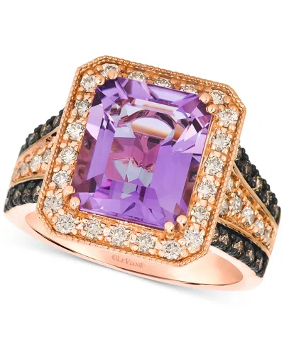 Le Vian Grape Amethyst (4 Ct. T.w.), Nude Diamond (1/2 Ct. T.w.) & Chocolate Diamond (1/4 Ct. T.w.) Ring In In Rose Gold