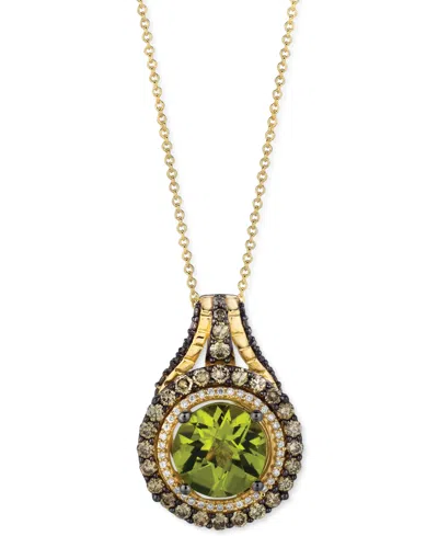 Le Vian Green Apple Peridot (3-1/2 Ct. T.w.), Chocolate Diamonds (1-1/8 Ct. T.w) & Vanilla Diamonds (1/6 Ct. In No Color