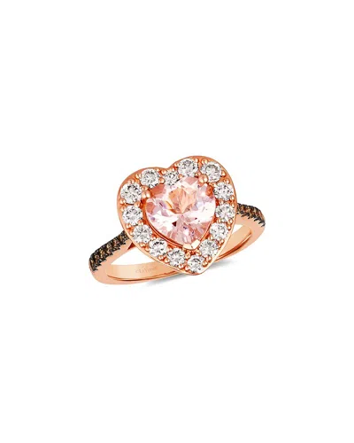 Le Vian Heart 14k Rose Gold 1.31 Ct. Tw. Diamond & Morganite Ring