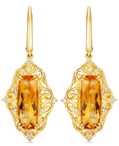 Le Vian Honey Gold Citrine And Diamond Drop Earrings (5-1/3 Ct. T.w. Citrine, 1/5 Ct. T.w. Diamond) In 14k Y