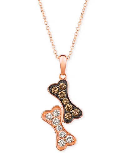 Le Vian I Love Dogs Collection 20" Pendant Necklace (3/8 Ct. T.w.) In 14k Rose Gold