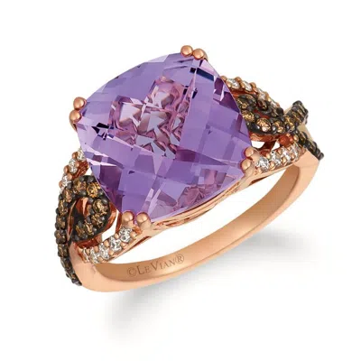 Le Vian Ladies Amethyst Rings Set In 14k Strawberry Gold In Purple
