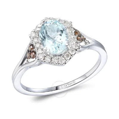 Le Vian Ladies Aquamarine Rings Set In 14k Vanilla Gold In White