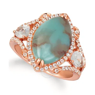 Le Vian Ladies Aquaprase Turquoise Ring Set In 14k Strawberry Gold In Pink/rose Gold Tone/gold Tone