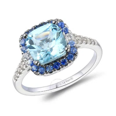 Le Vian Ladies Blue Topaz Rings Set In 14k Vanilla Gold In White