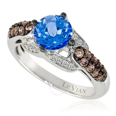 Le Vian Ladies Blue Topaz Rings Set In 14k Vanilla Gold In White