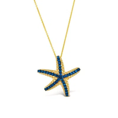 LE VIAN LE VIAN LADIES BLUEBERRY SAPPIRE SEALIFE NECKLACES SET IN 14K HONEY GOLD