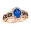 LE VIAN LE VIAN LADIES BLUEBERRY TANZANITE COLLECTION RINGS SET IN 14K STRAWBERRY GOLD
