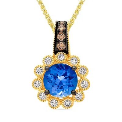 Le Vian Ladies Blueberry Tanzanite Necklaces Set In 14k Honey Gold In Multi